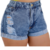 Shorts Jeans Feminino Hot Pants Cós Alto