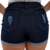 Short Jeans Feminino Azul Escuro com Botões - comprar online