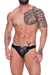 Cueca Jockstrap em Couro Aberta Atrás com Correntes na Frente (SDS012) - comprar online