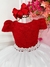 Vestido Infantil Vermelho C/ Renda e Saia Branca Damas Longo (2208VE) na internet