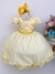 Vestido Infantil Amarelo Cinto de Pérolas Casamento Luxo (7504AE)