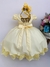 Vestido Infantil Amarelo Cinto de Pérolas Casamento Luxo (7504AE) na internet