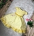 Vestido Infantil Amarelo Cinto de Pérolas Casamento Luxo (7504AE) - loja online