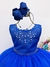 Vestido Infantil Damas de Honra Longo Azul Royal C/ Pérolas (2224AR) na internet