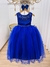 Vestido Infantil Damas de Honra Longo Azul Royal C/ Pérolas (2224AR)