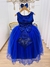 Vestido Infantil Damas de Honra Longo Azul Royal C/ Pérolas (2224AR) - Utilidades Shopping