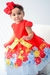 Vestido Infantil Vermelho Floral Laço Dourado Luxo Festas (3006VM) na internet