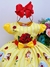 Vestido Infantil Bela e a Fera Amarelo Vermelho Flores Luxo (0033BF) - Utilidades Shopping