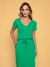 Conjunto Saia Midi 36003verde Blusa Manga Decote V Verde 36003 - loja online