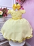 Vestido Infantil Amarelo Cinto de Pérolas Casamento Luxo (7504AE) - comprar online