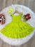 Vestido Infantil Primavera Verão Verde Neon Saia C/ Babado (3392VN) - comprar online