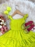 Vestido Infantil Primavera Verão Verde Neon Saia C/ Babado (3392VN) na internet