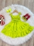 Imagem do Vestido Infantil Primavera Verão Verde Neon Saia C/ Babado (3392VN)