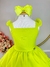 Vestido Infantil Primavera Verão Verde Neon Saia C/ Babado (3392VN) - comprar online