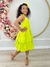 Vestido Infantil Primavera Verão Verde Neon Saia C/ Babado (3392VN) - Utilidades Shopping