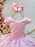 Vestido Infantil Rosa Busto C/ Strass Saia Organza Glitter (0911RS) - comprar online