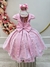 Vestido Infantil Rosa Busto C/ Strass Saia Organza Glitter (0911RS) - comprar online