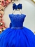 Vestido Infantil Damas de Honra Longo Azul Royal C/ Pérolas (2224AR)