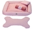 Kit Cama Pet Cachorro Ou Gato Chevron Rosa Tam: G 04 Peças (DCR5728)