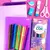 Kit Papelaria Tons de Roxo Lilas Escolar Neon Pastel Material Escolar Caderno La - Utilidades Shopping