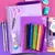 Kit Papelaria Tons de Roxo Lilas Escolar Neon Pastel Material Escolar Caderno La