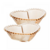 CJ 2 BOWLS CRISTAL DE CHUMBO CORACAO PEARL AMBAR METALIZADO 15x13x5cm