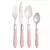 FAQUEIRO 24PC DE ACO INOX C/ CABO PLASTICO MOTHER PEARL ROSA