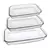 Set 3 Fuentes Asaderas Marinex Vidrio Templado Rectangulares - comprar online