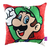 Almofada Quadrada 40x40 De Veludo Azul Mario e Luigi Bros na internet
