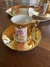 Conjunto café pequeno dourado tema floral - loja online