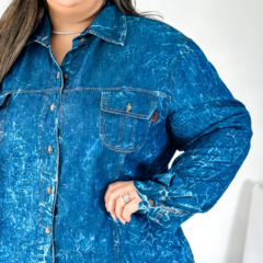 Blusão Jeans craquelada plus size - comprar online