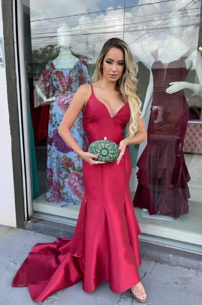 Imagens de vestido fashion marsala