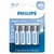 Pilha Alcalina Philips AA Pequena c4 Un - comprar online