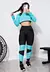 Conjunto Calça Legging + Cropped de Telinha Manga Longa com Detalhes em Azul Turquesa Conjunto Fitness | REF: LX147 na internet