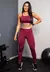 Conjunto Fitness Calça Legging Cintura Alta + Cropped Alcinha Marsala com Elásticos | REF: CCA5 - VISU FIT