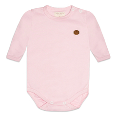 Body longo para bebê em algodão egípcio Rosa - Mini & Co