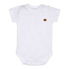 Body curto para bebê em algodão egípcio Branco - Mini & Co