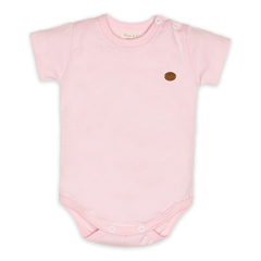 Body curto para bebê em algodão egípcio Rosa - Mini & Co.