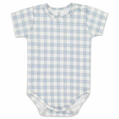 Body curto para bebê em algodão egípcio Xadrez Urso Provençal - Mini & Co