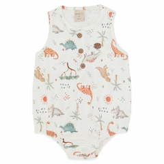 Body regata para bebê em algodão egípcio Dino - Mini & Co