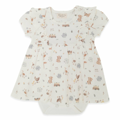 Body Vestido babadinhos para bebê em algodão egípcio Fazendinha - Mini & Co - comprar online