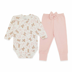 Body longo c/ Calça (Mijão) para bebê em algodão egípcio Ursa Provençal - Mini & Co - comprar online