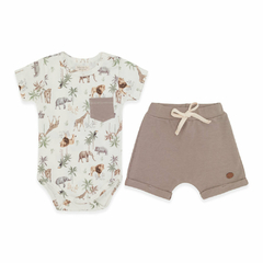 Body curto c/ Short para bebê em algodão egípcio Savana - Mini & Co - comprar online