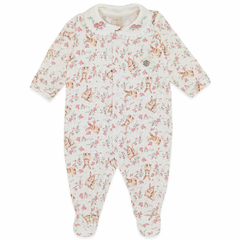 Macacão longo c/ golinha para bebê em algodão egípcio Floral Coelha - Mini & Co - comprar online