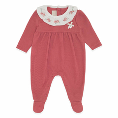 Macacão longo c/ golinha para bebê em ribana Floral Coelha - Mini & Co - comprar online