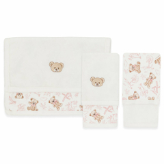 Kit com 2 toalhinhas de boca atoalhadas Ursa Provençal - Mini & Co