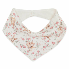 Babador Bandana para bebê em atoalhado Floral Coelha - Mini & Co