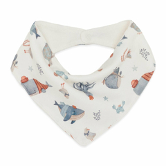 Babador Bandana para bebê em atoalhado Mar - Mini & Co