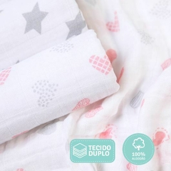 Fralda Papi Soft Estampada Tecido Duplo Com Bainha 68Cm X 68Cm Caixa Contém 05 Un