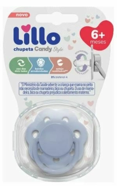 Chupeta Lillo Candy Style Bico Redondo Com Estojo na cor Azul - +6 Meses na internet